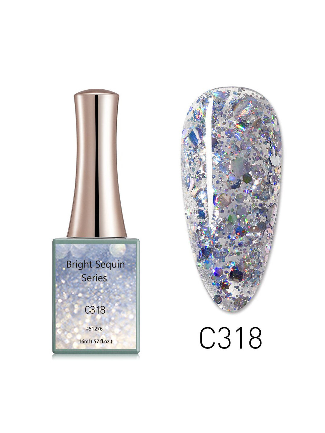 CANNI Bright Sequin Series UV LED Gel Nail Polish - C318