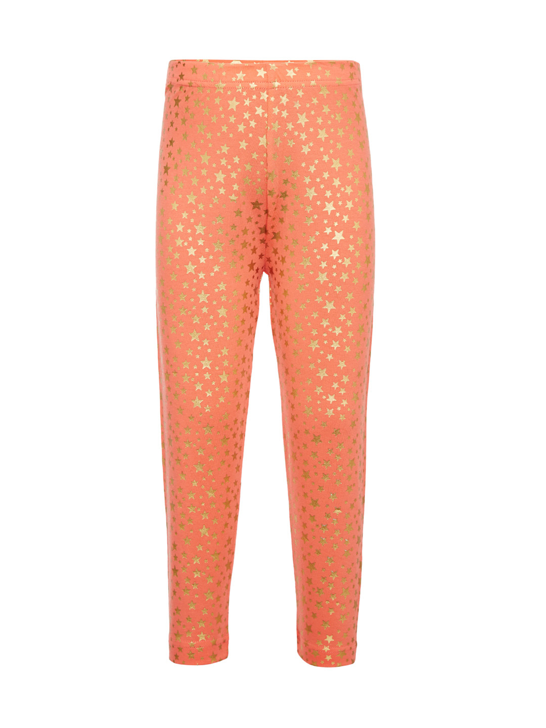 Sera Girls Orange Foil Print Ankle-Length Leggings