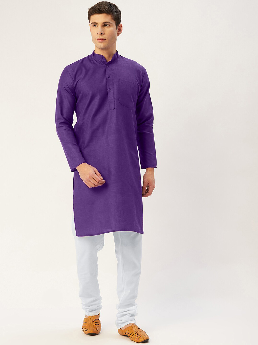 Jompers Men Purple Kurta with Pyjamas