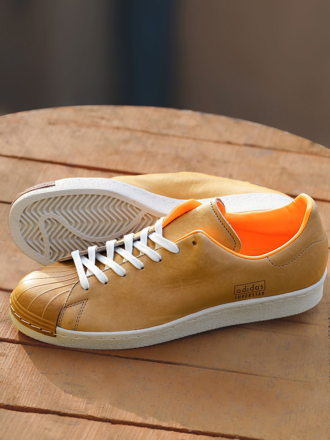 Buy Adidas Originals Men Tan Brown Superstar 80S Clean Sneakers ...