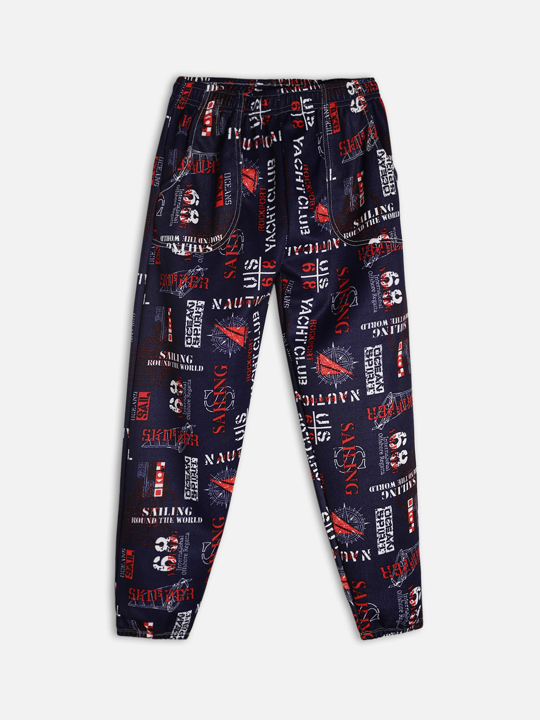 Fashionable Boys Navy Blue Colour Printed Track Pant