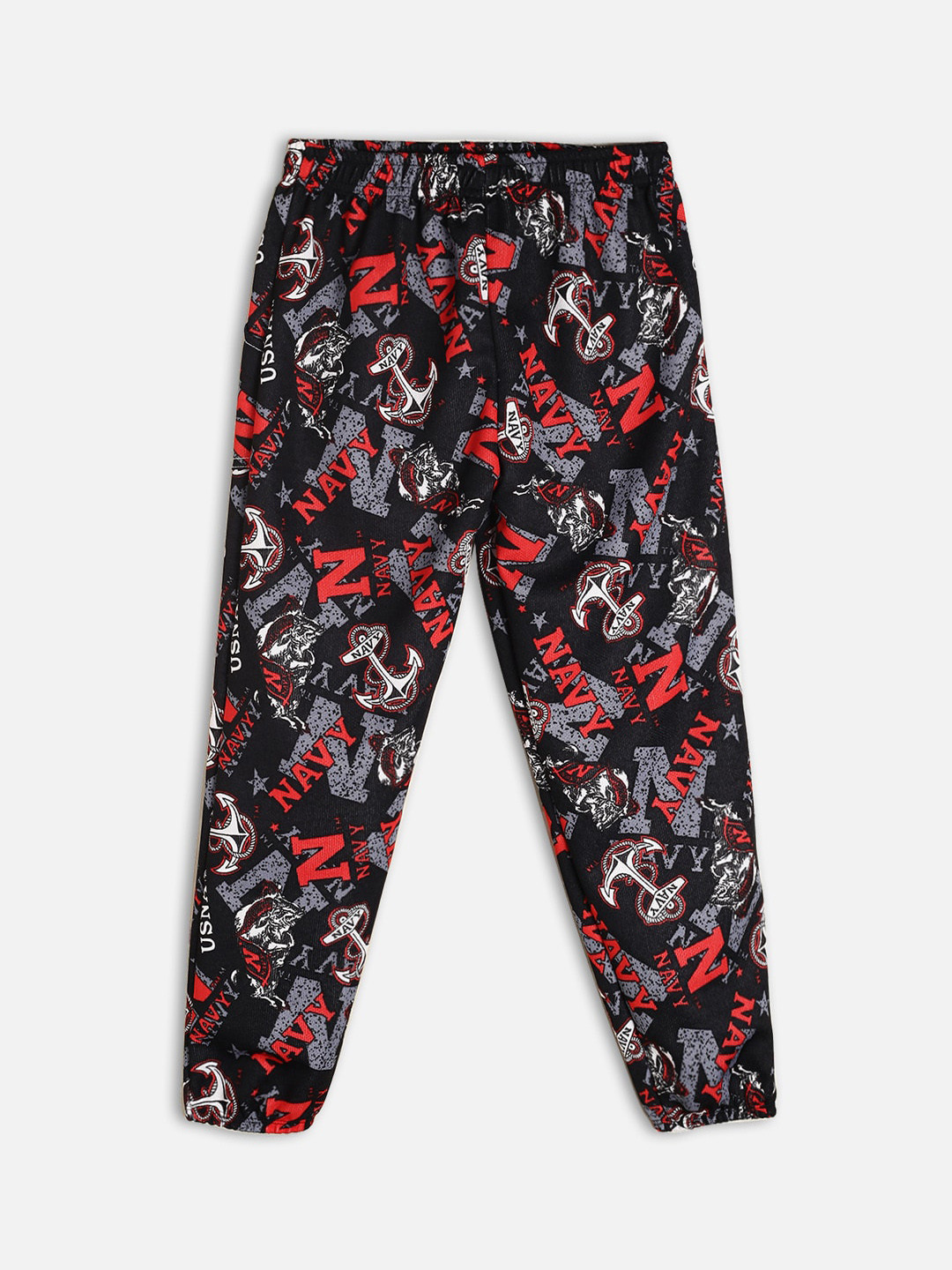 Fashionable Girls Black & Red Printed Joggers