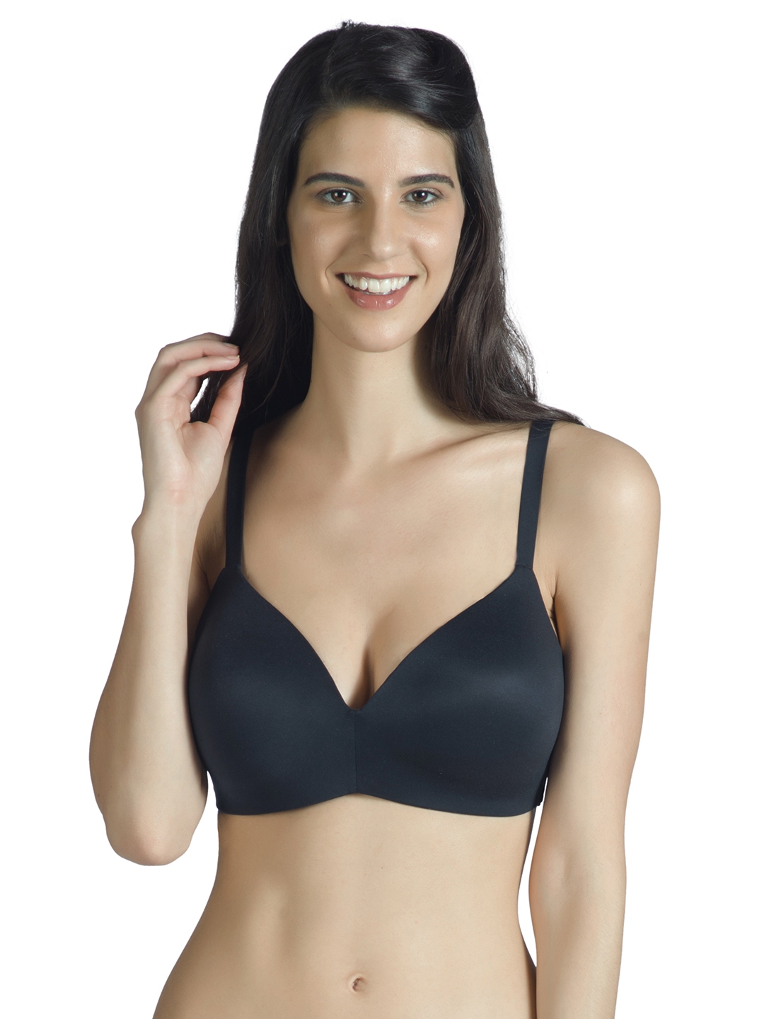 Buy Amante Solid Non Padded Non-Wired Full Coverage Support Bra Black at