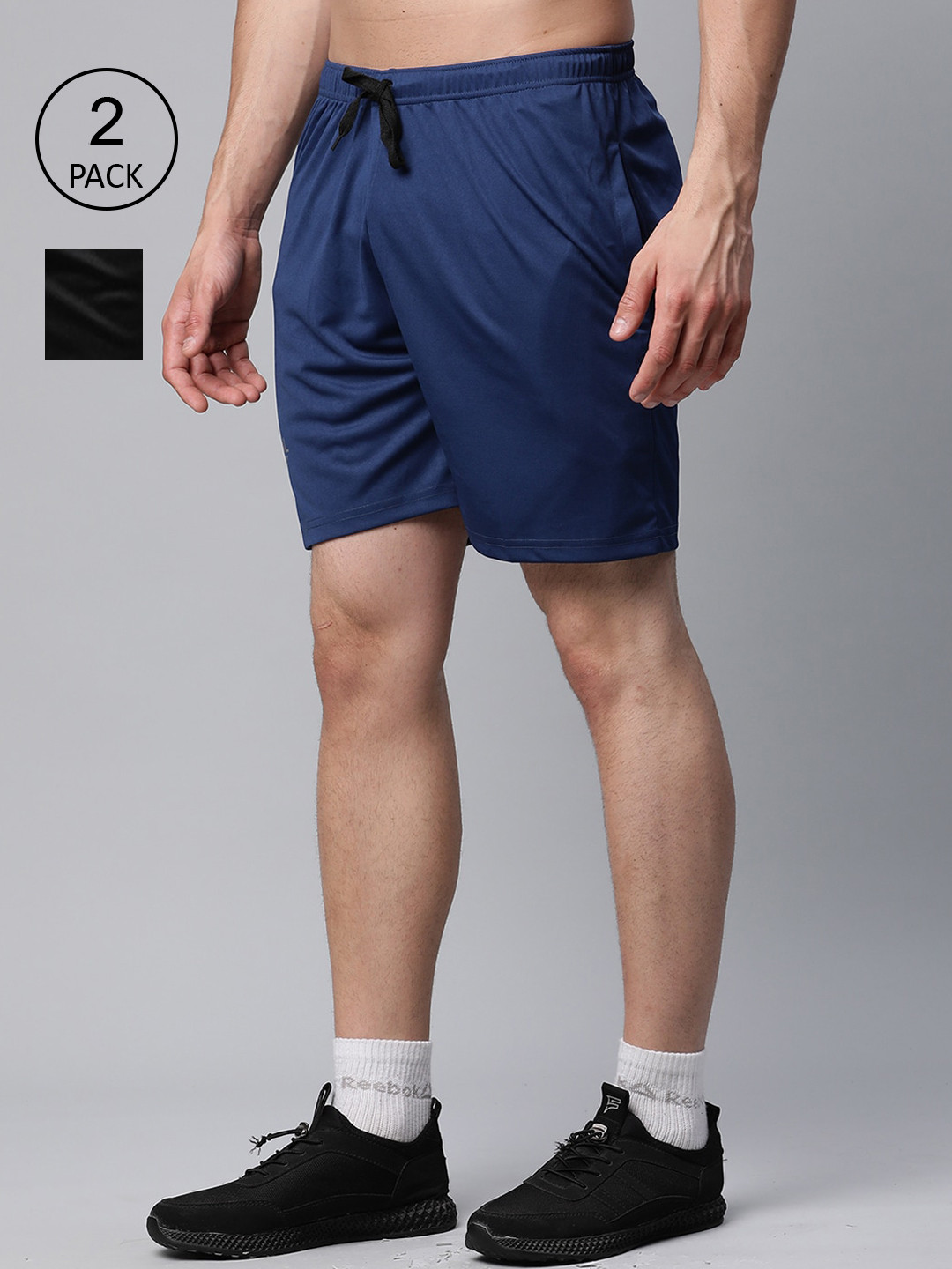 MACK JONNEY JONNEY Men Black Training or Gym Shorts Pack Of 2