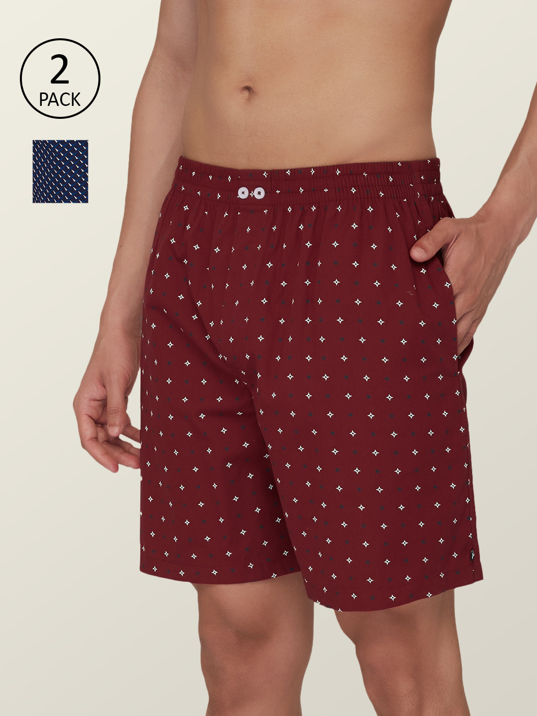 XYXX Men Pack Of 2 Comfort Fit Super Combed Pure Cotton Astor Boxer