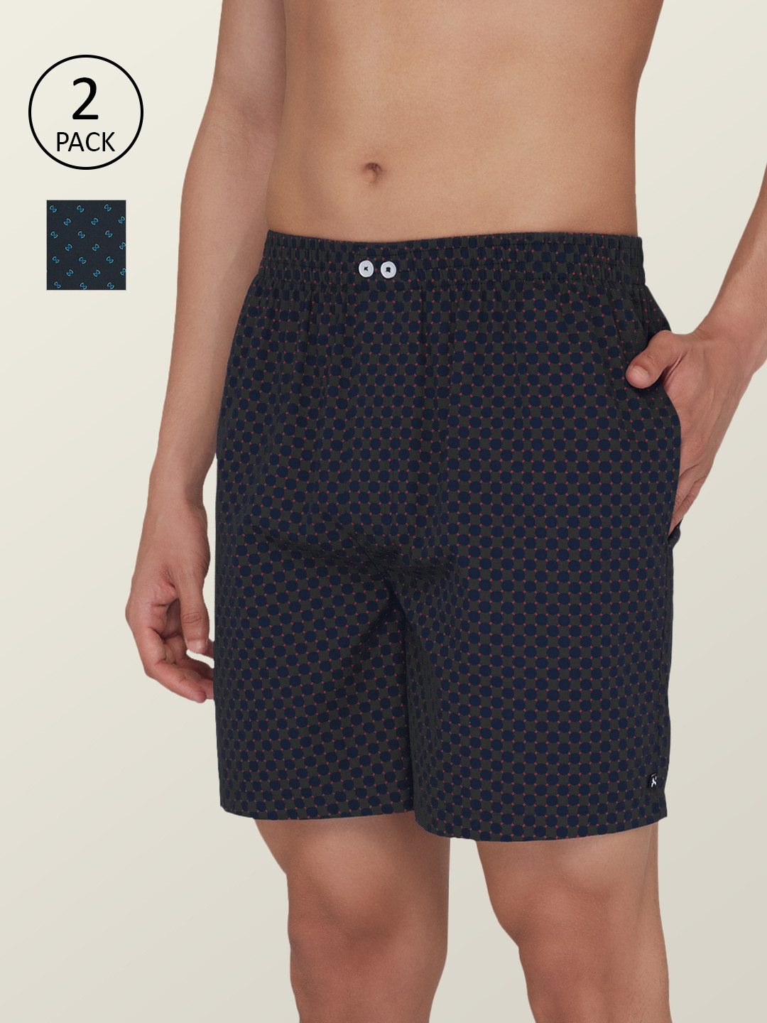 XYXX Men Pack Of 2 Super Combed Pure Cotton Comfort Fit Boxers XYBOX2PCKN224