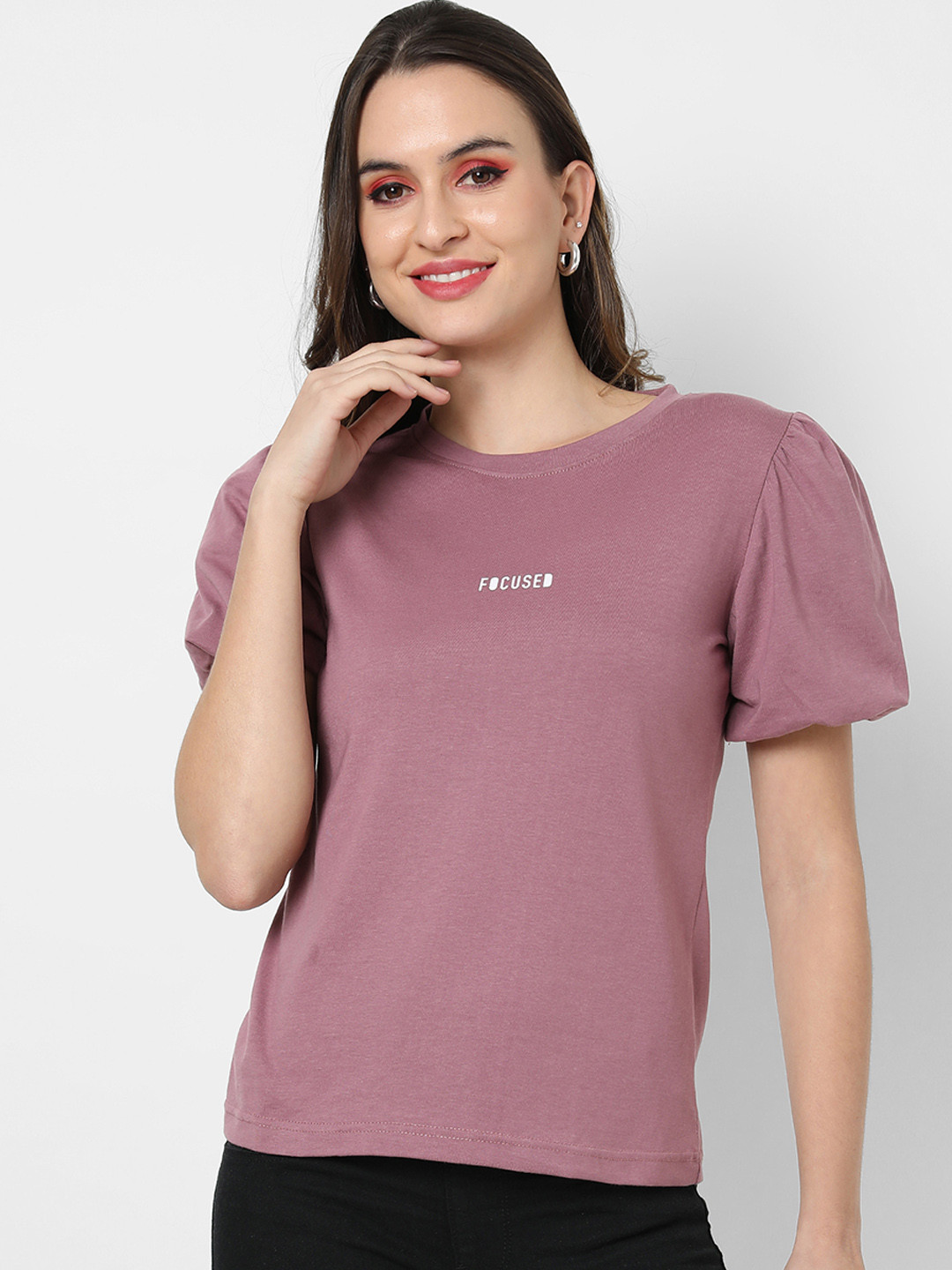 Campus Sutra Rose Pure Cotton Top