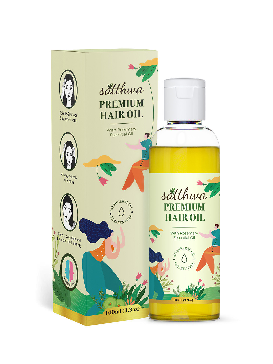 Satthwa Premium Hair Oil for Hair Regrowth & Reduce Dandruff - 100ml