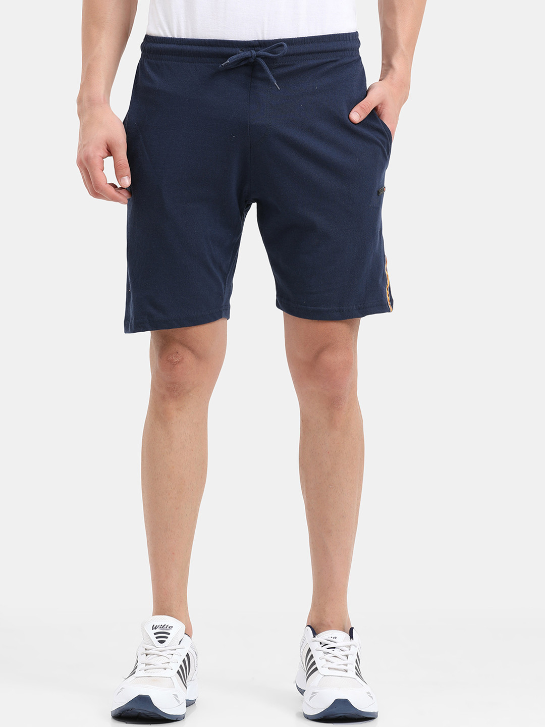 ARDEUR Men Navy Blue Cotton Training or Gym Shorts