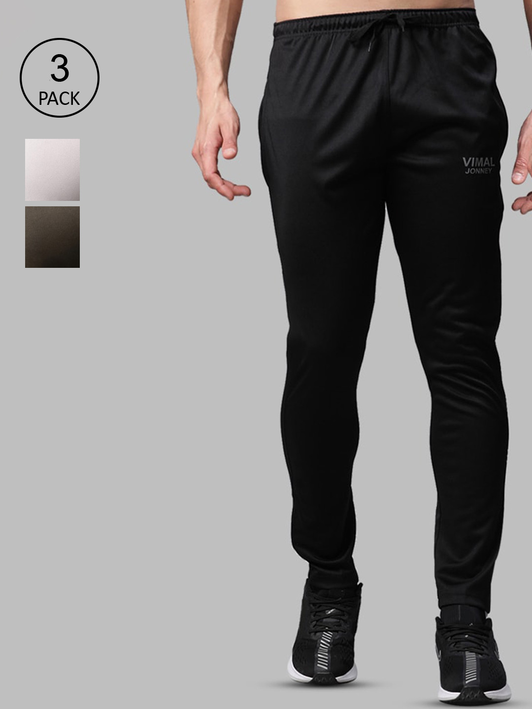 MACK JONNEY JONNEY Men Pack Of 3 Solid Track Pants