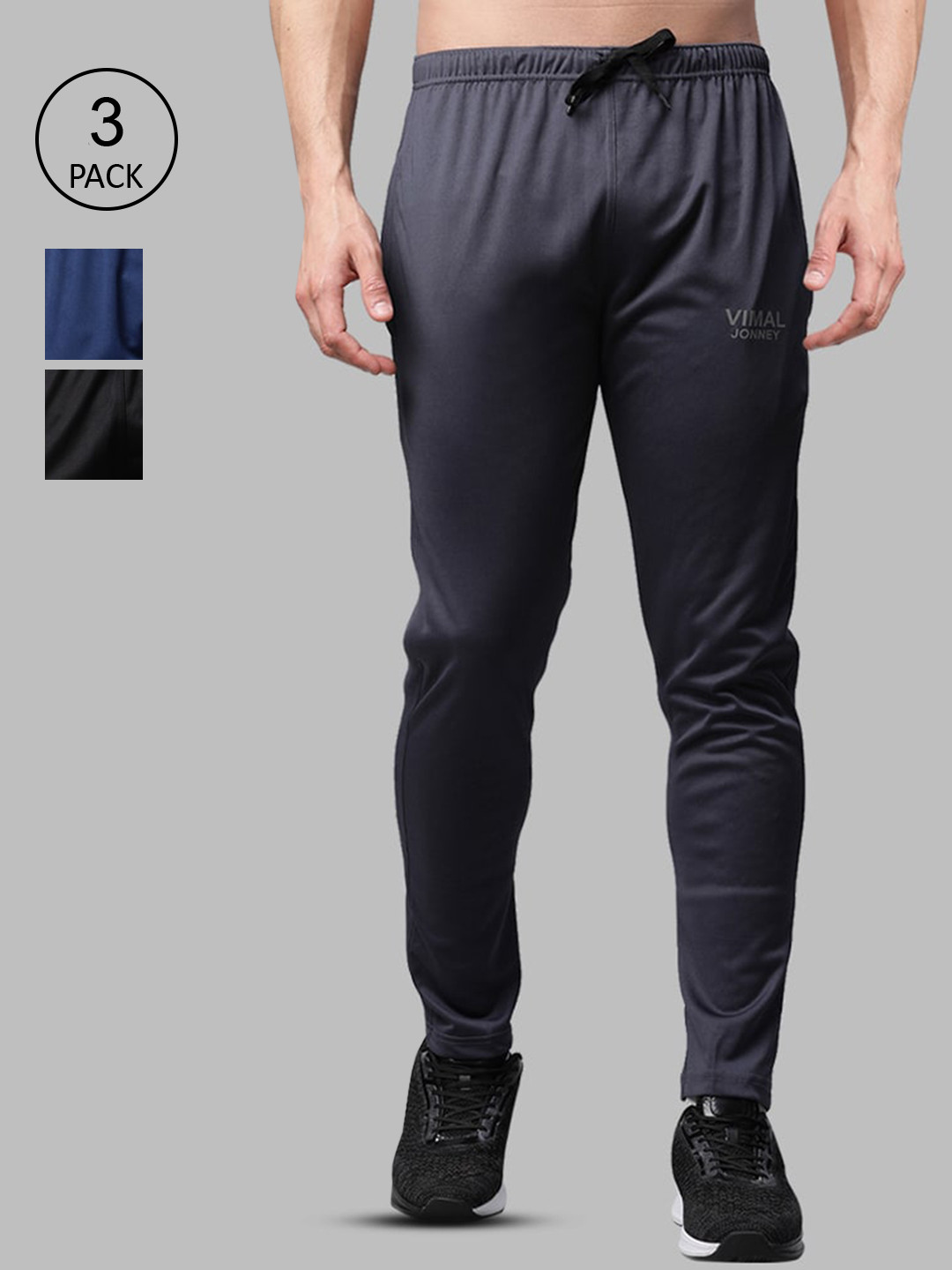 MACK JONNEY JONNEY Men Pack of 3 Solid Track Pants