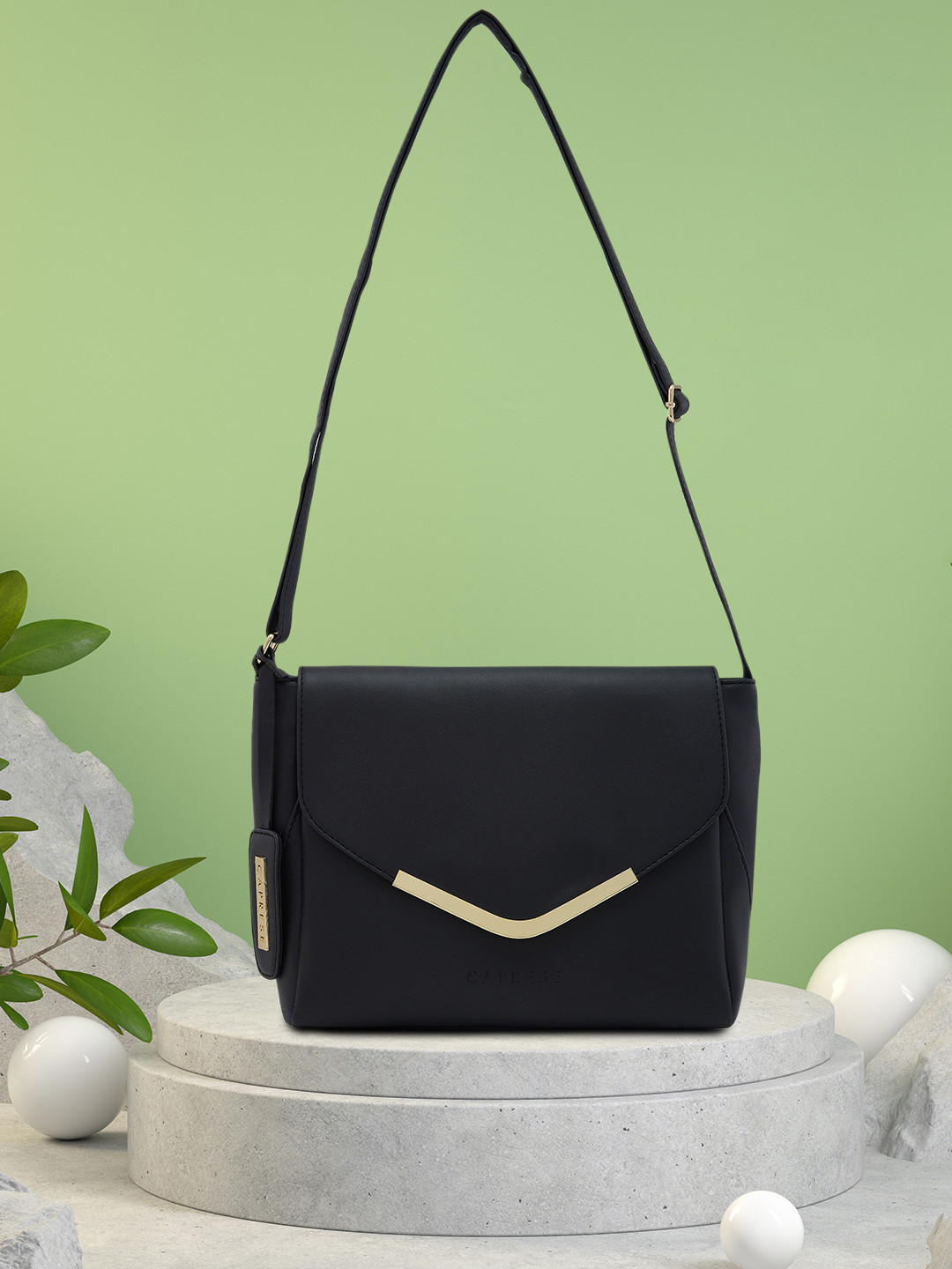 Caprese Yondella Women Black Medium Sling Bag