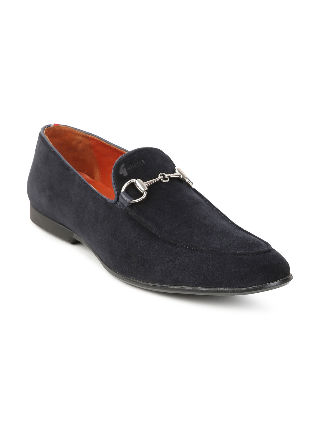 GABICCI Men Navy Blue Slip On Leather Formal Shoes