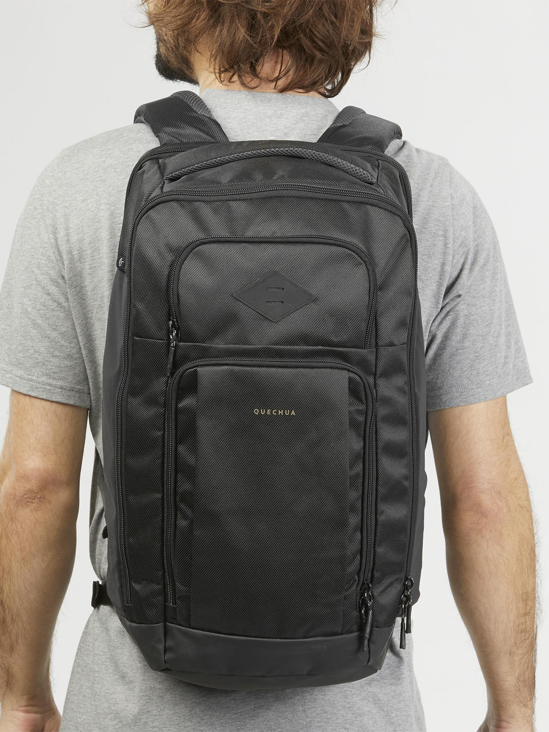 Decathlon Quechua Black 32L Travel Backpack - 3 Compartments