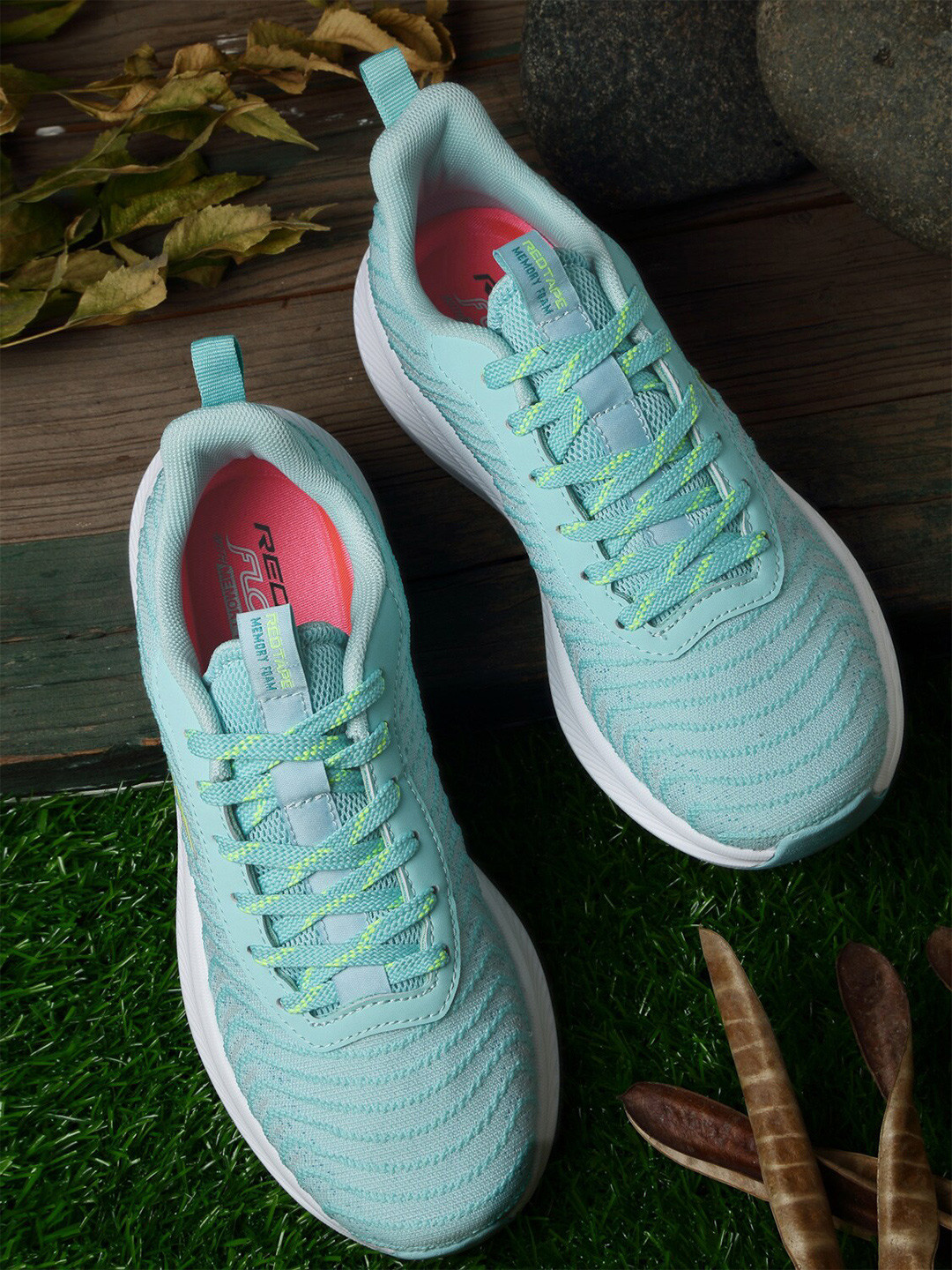 Red Tape Women Sea Green Mesh Walking Shoes