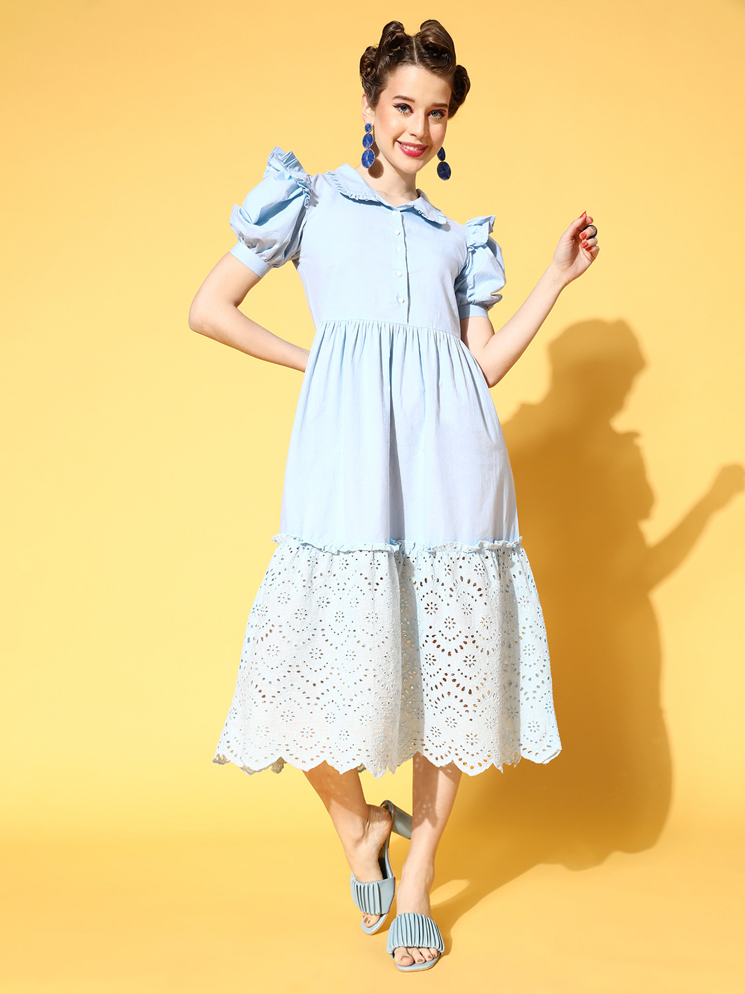 Athena Blue Solid Sundress