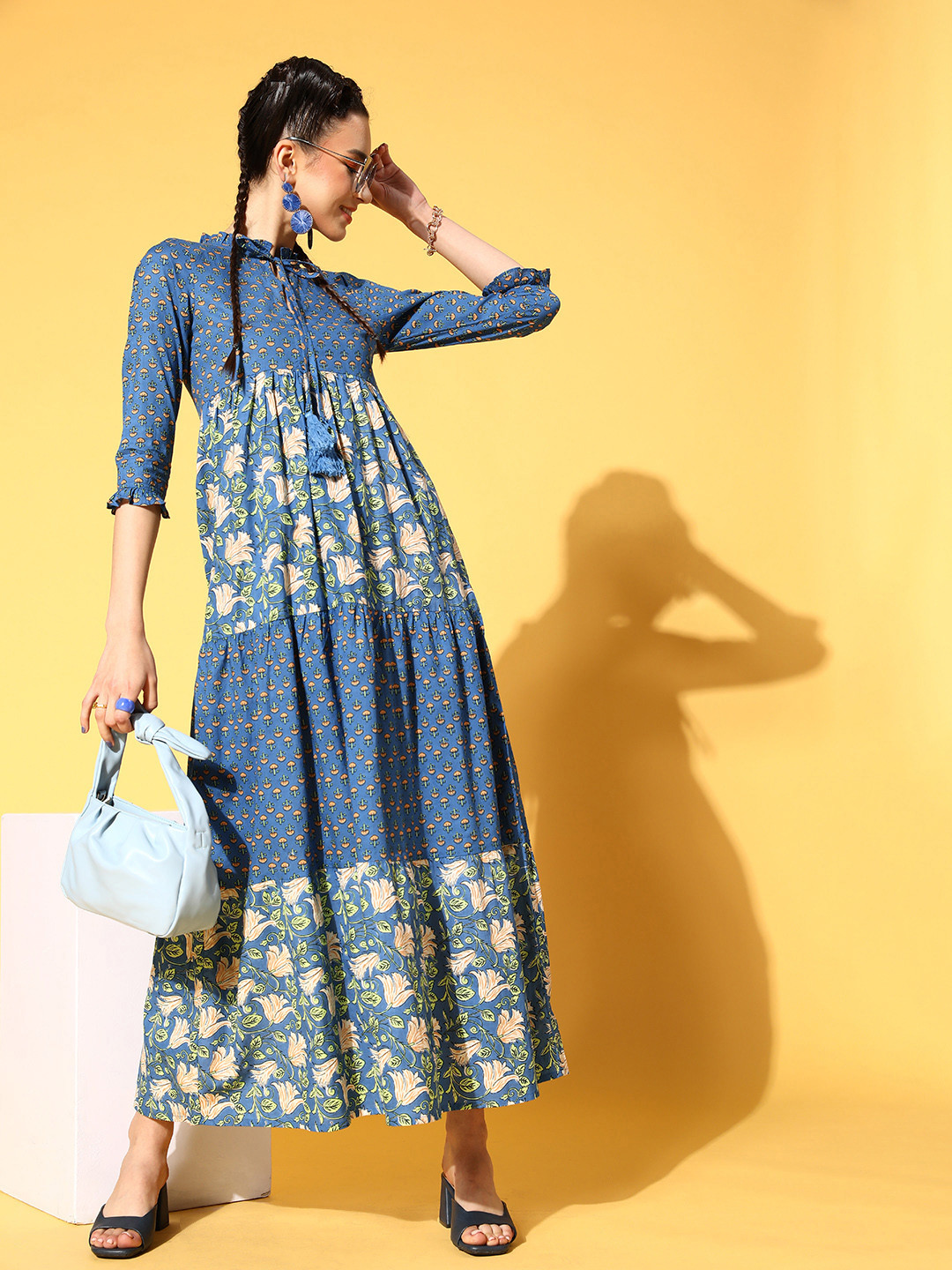 Athena Stunning Blue Ethnic Motifs Gown for Days