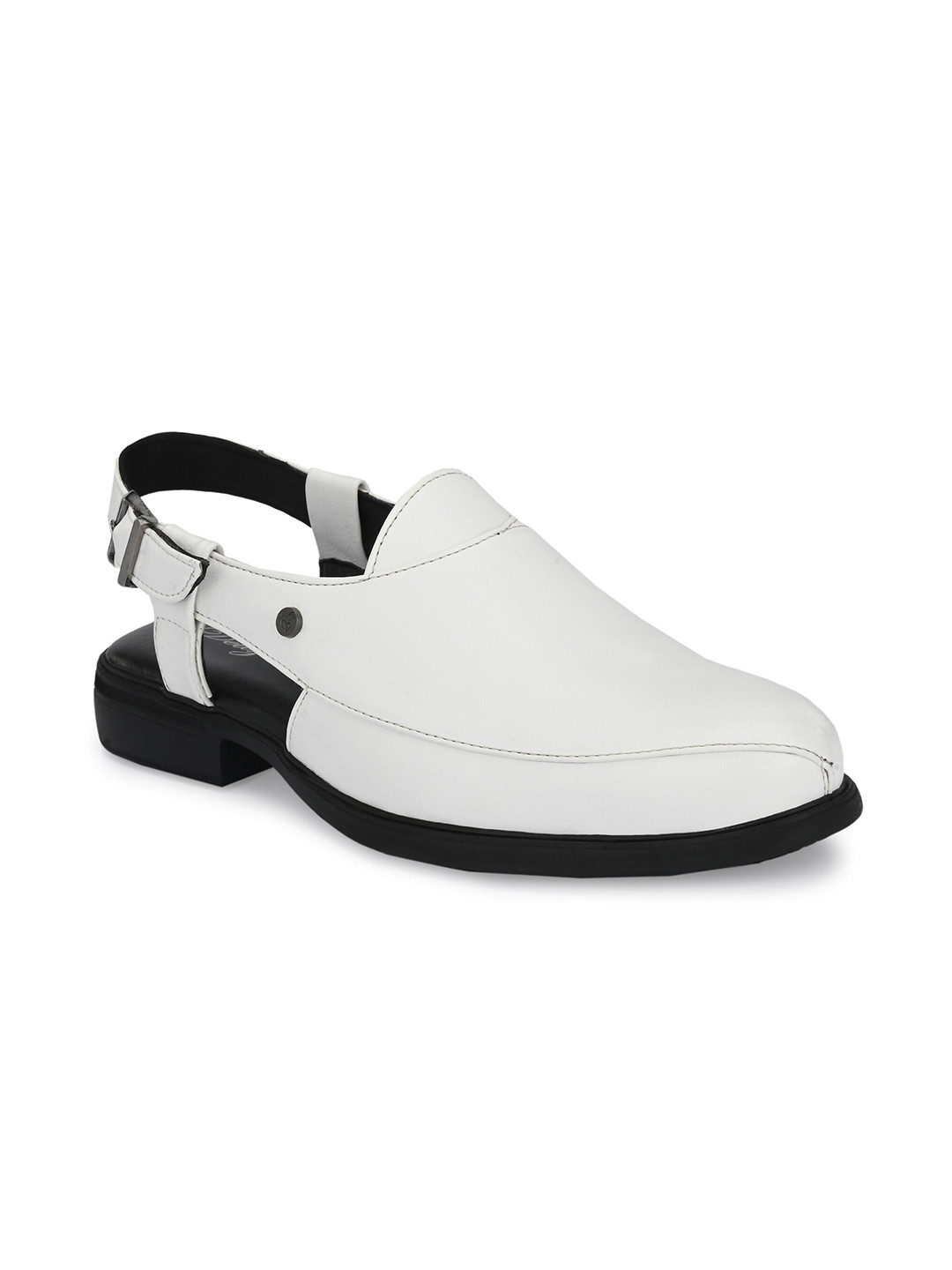 Delize Men White Shoe-Style Roman Sandals
