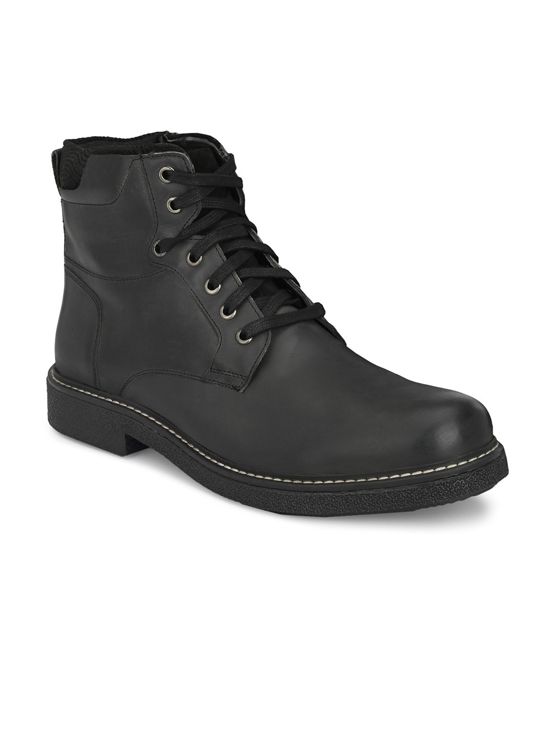 Delize Men Black Leather Boots