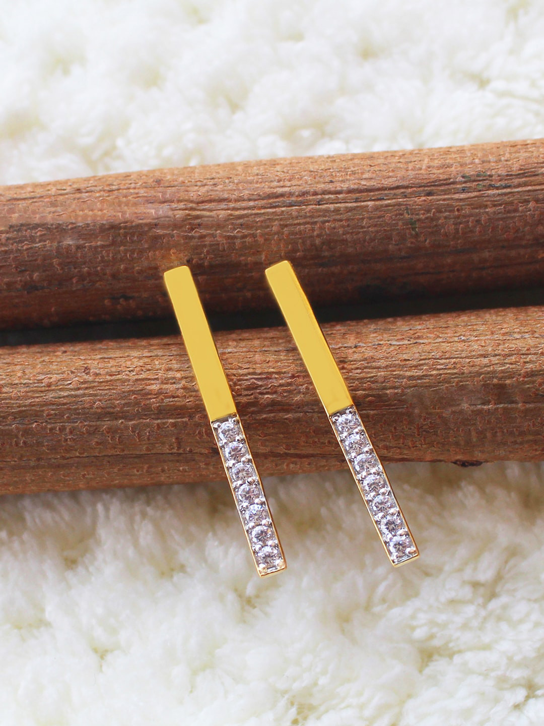 ERILINE JEWELRY 925 Sterling Silver & Gold-Plated Contemporary Drop Earrings