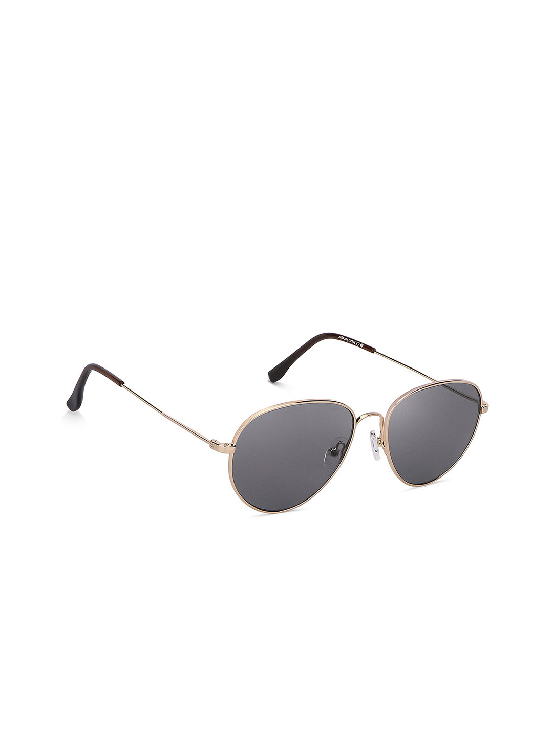 John Jacobs Unisex Grey Lens & Gold-Toned Aviator UV Protected Lens Sunglasses
