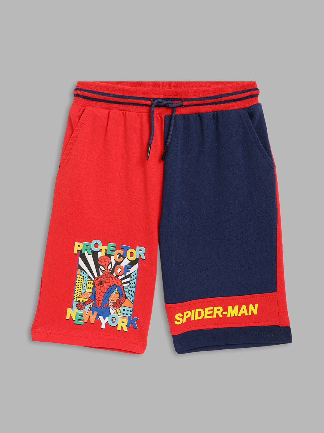 Blue Giraffe Boys Multicoloured Spider-Man Printed Shorts