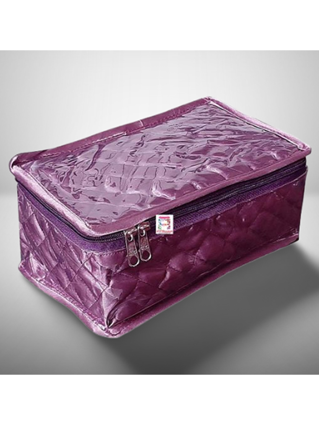 atorakushon Set Of 2 Purple Solid Makeup Organisers