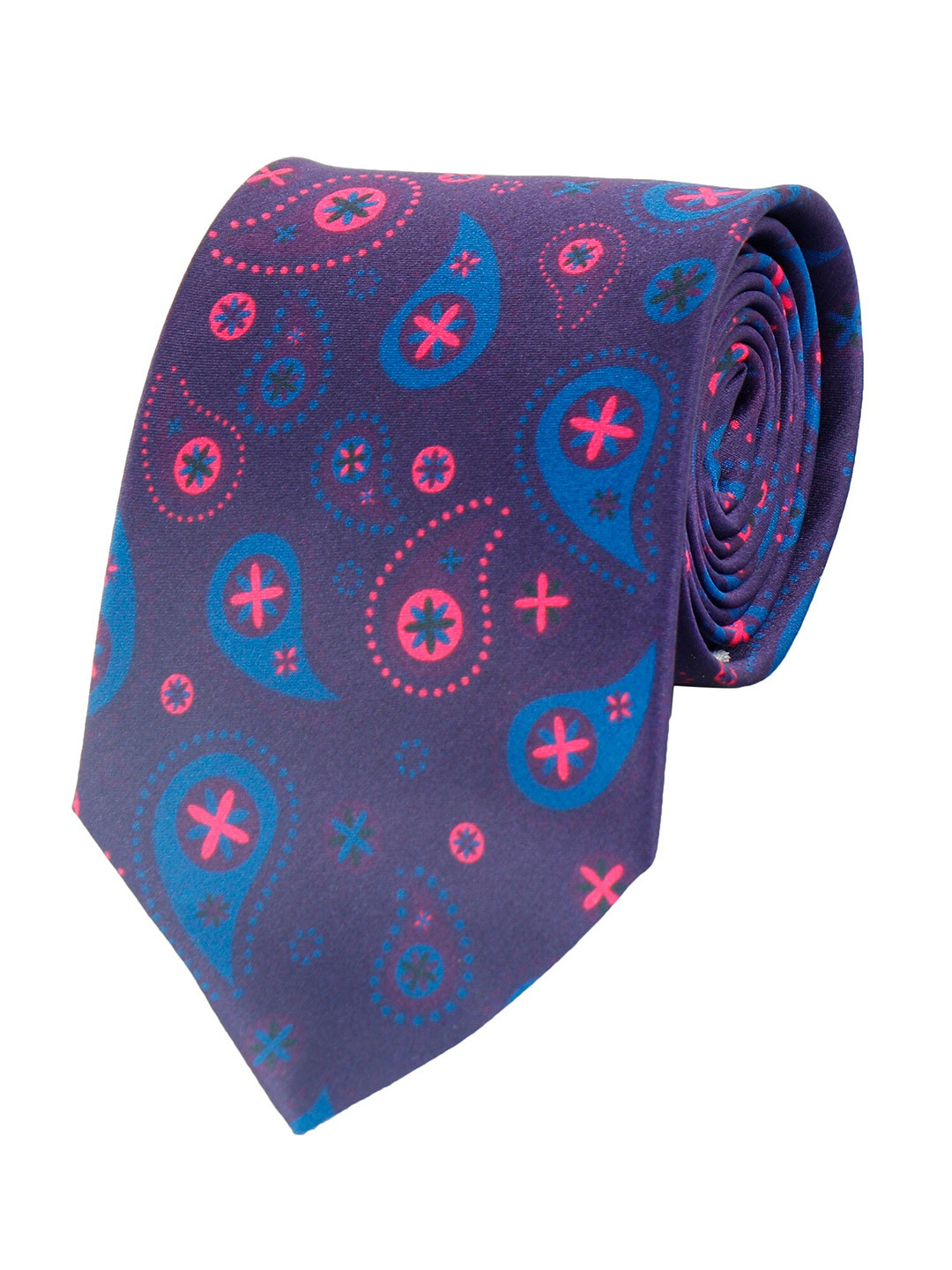 Alvaro Castagnino Men Blue & Pink Printed Silk Broad Tie