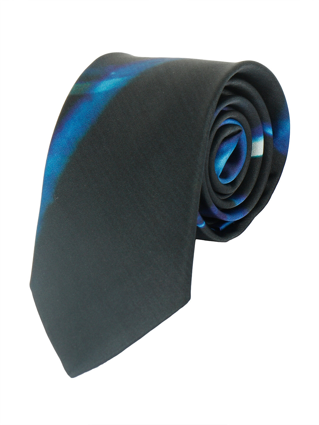 Alvaro Castagnino Men Black & Blue Printed Silk Broad Tie