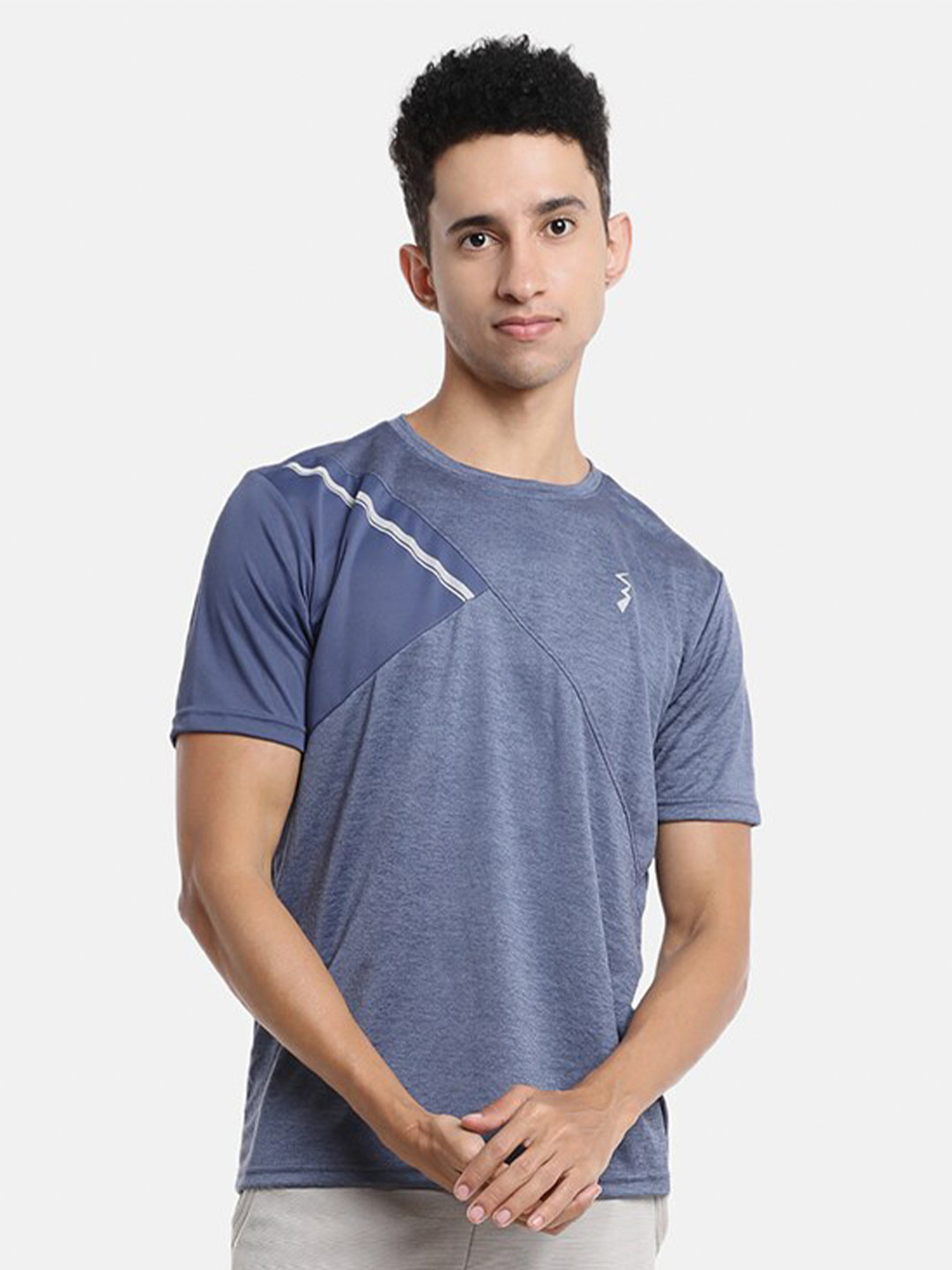 CAHOOT Men Blue Solid Regular Fit Outdoor T-shirt
