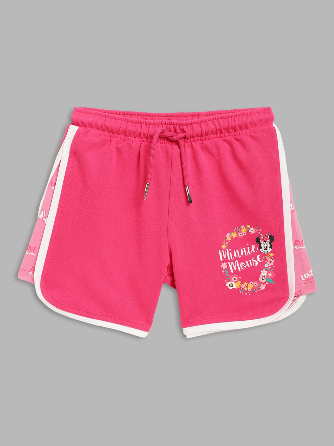 Blue Giraffe Girls Pink Mickey Mouse Printed Shorts