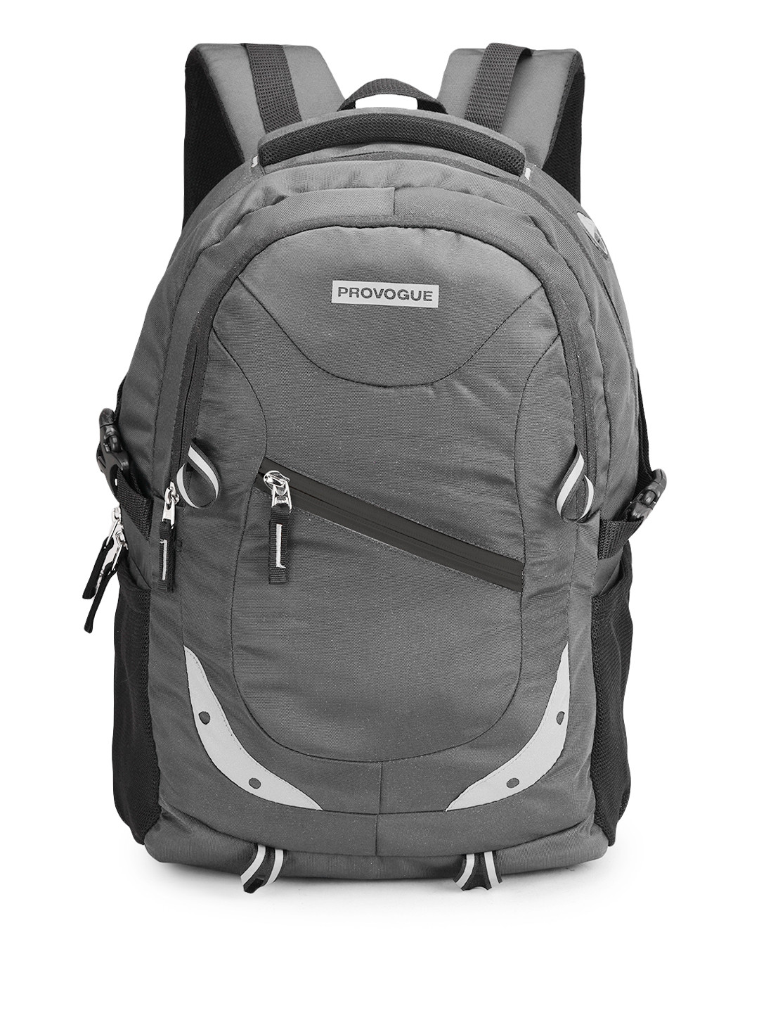 Provogue Unisex Grey PU Backpack with Reflective Strip & Rain Cover 35 L