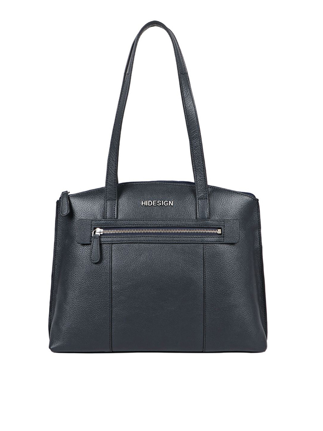 Hidesign Blue Leather Structured Handheld Bag