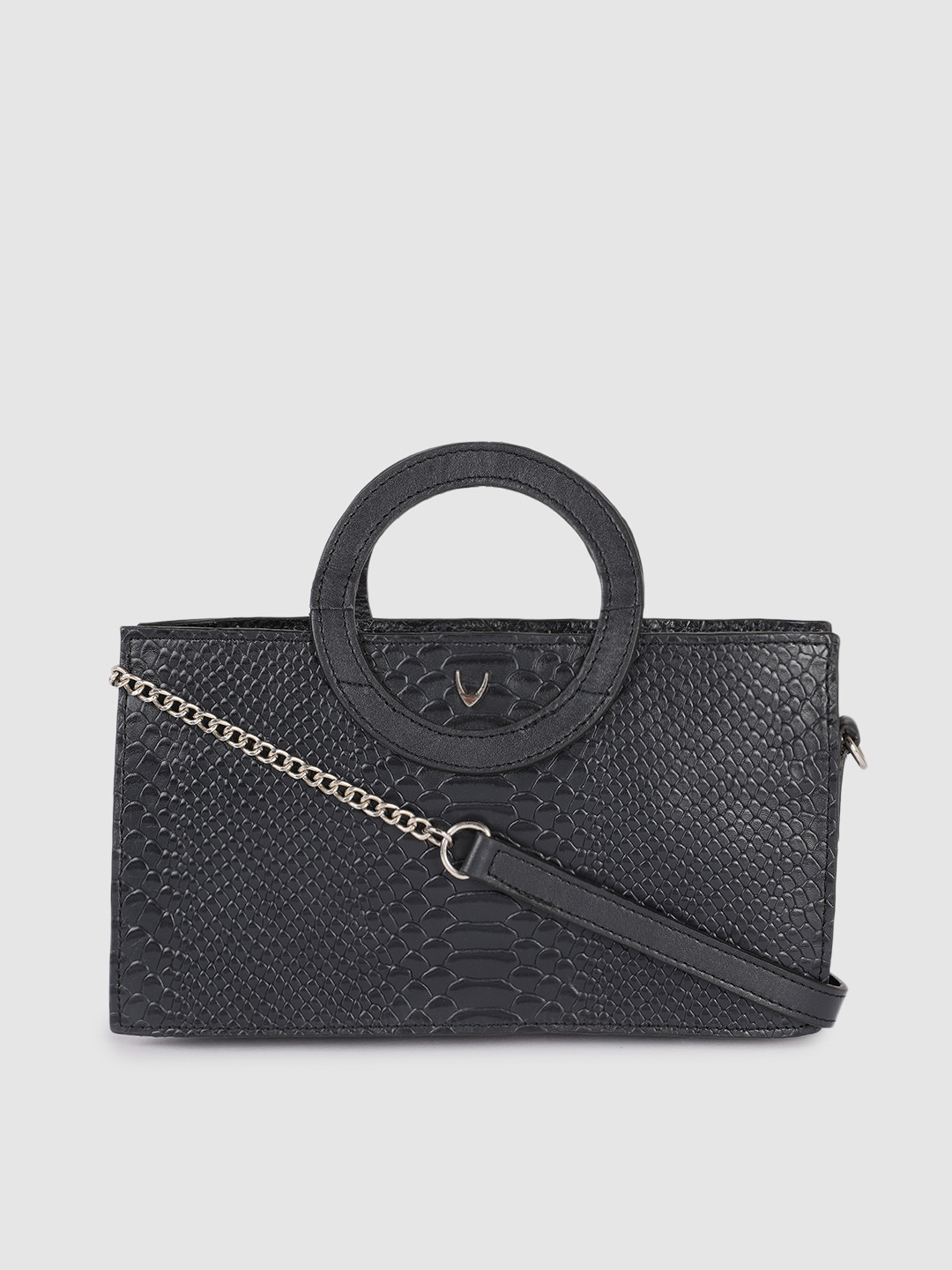 Buy Hidesign Women Navy Blue Animal Textured Leather Structured