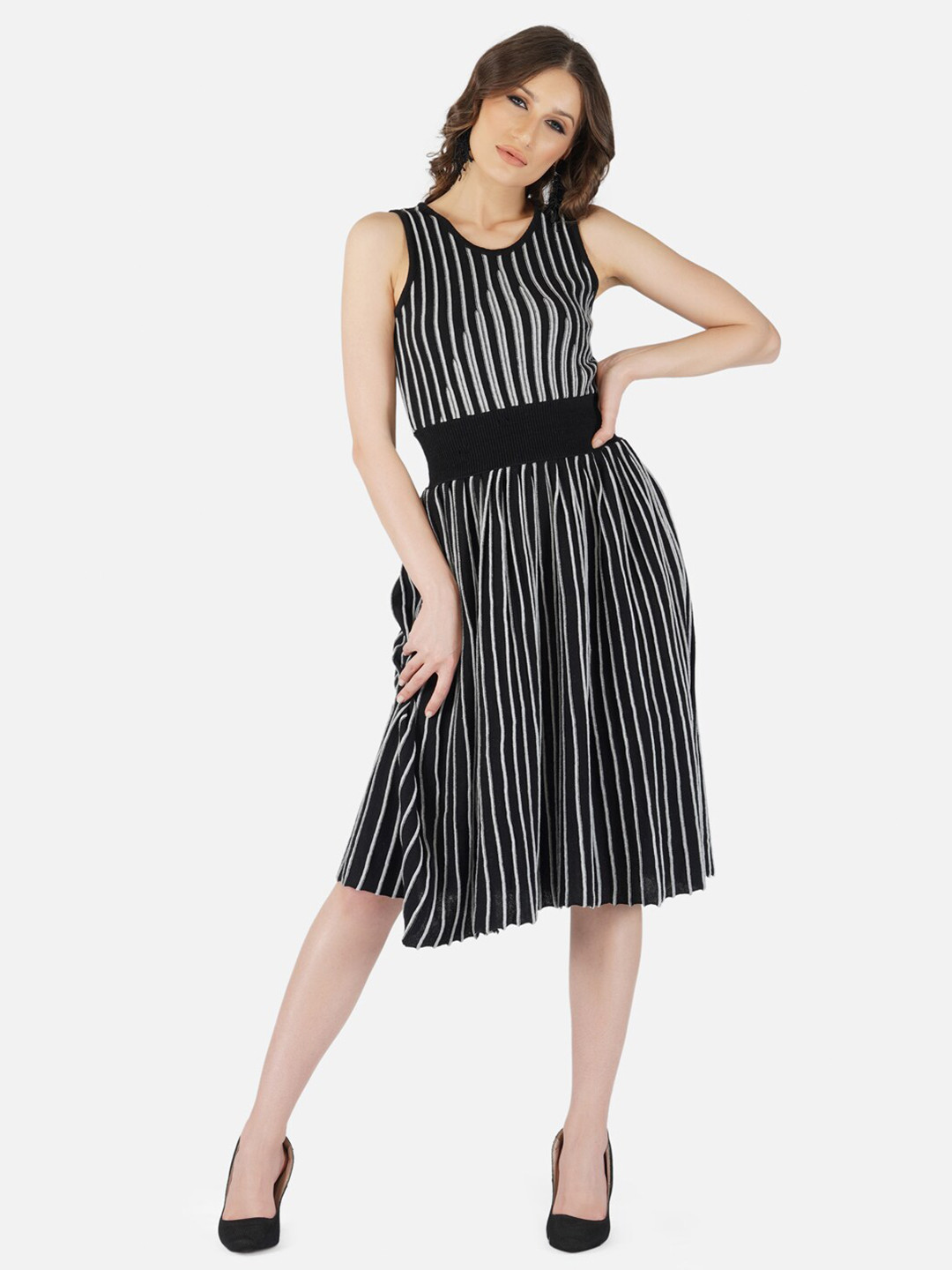 JoE Hazel Black Striped Dress