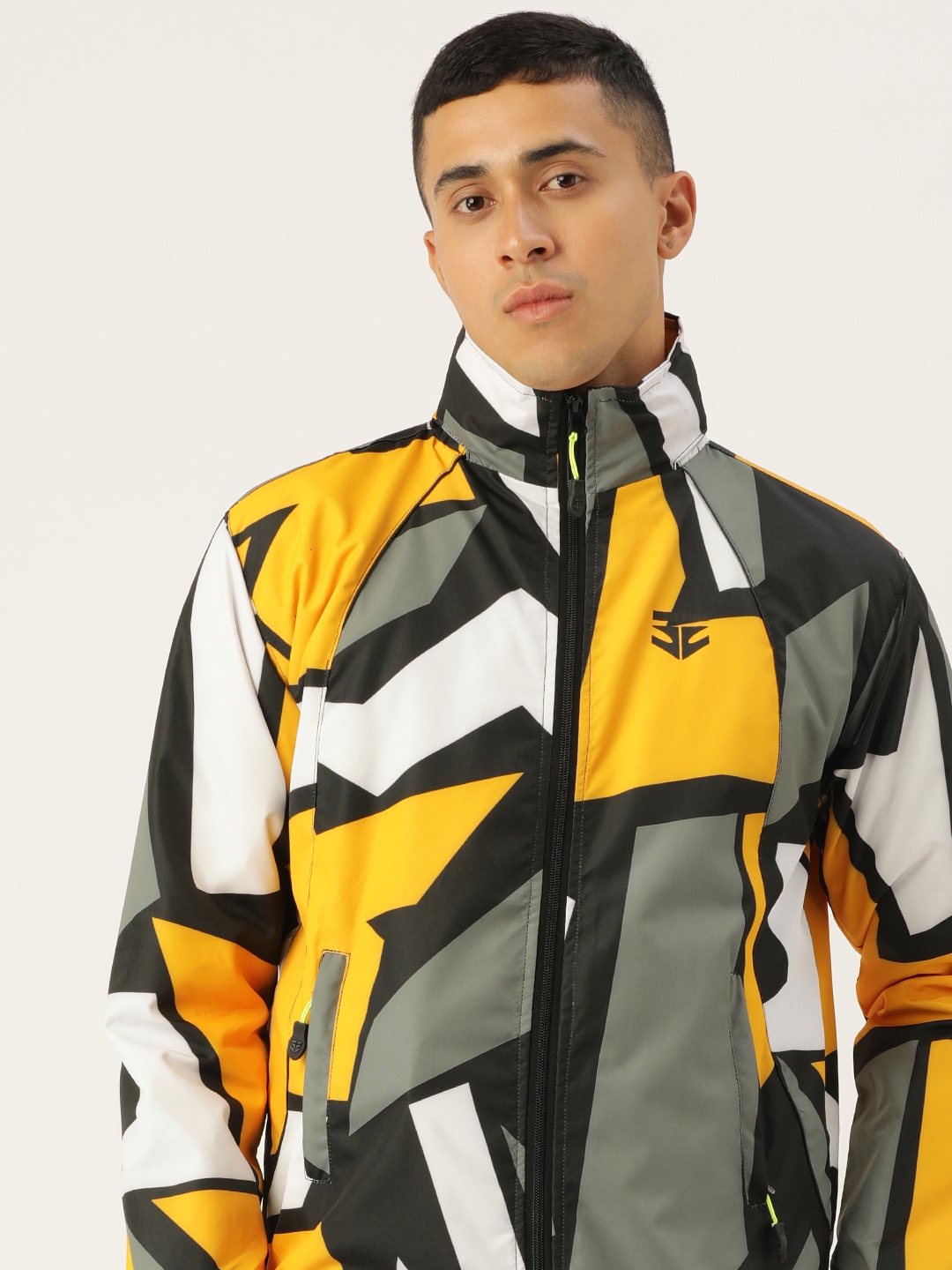 Sports52 wear Abstract Printed Detachable Hood Designer Rain Jacket