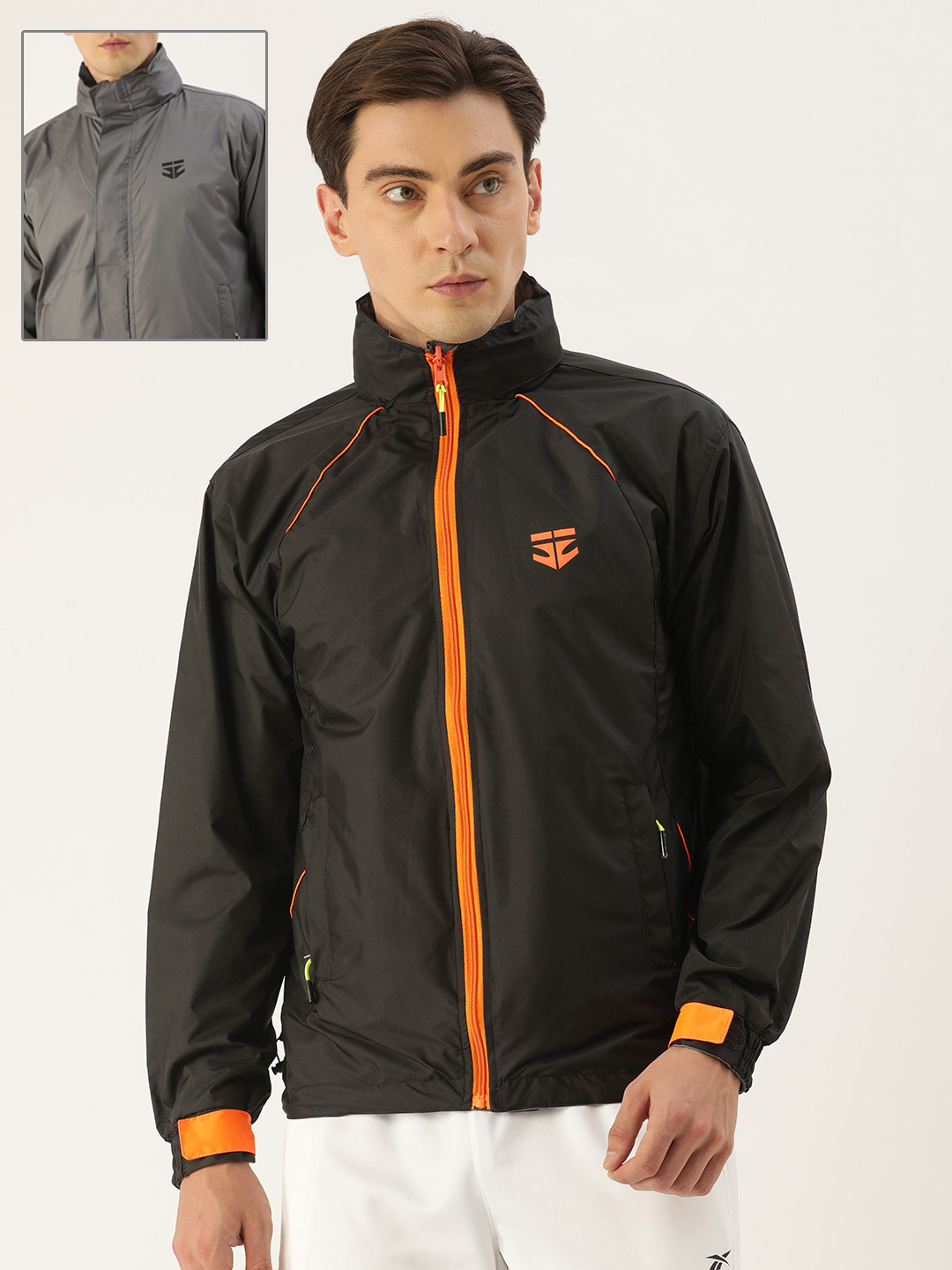 Sports52 wear Men Black Reversible Rain Jacket
