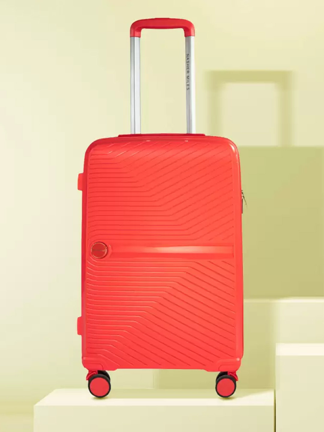 Nasher Miles Red Textured Hard-Sided Large Trolley Bag