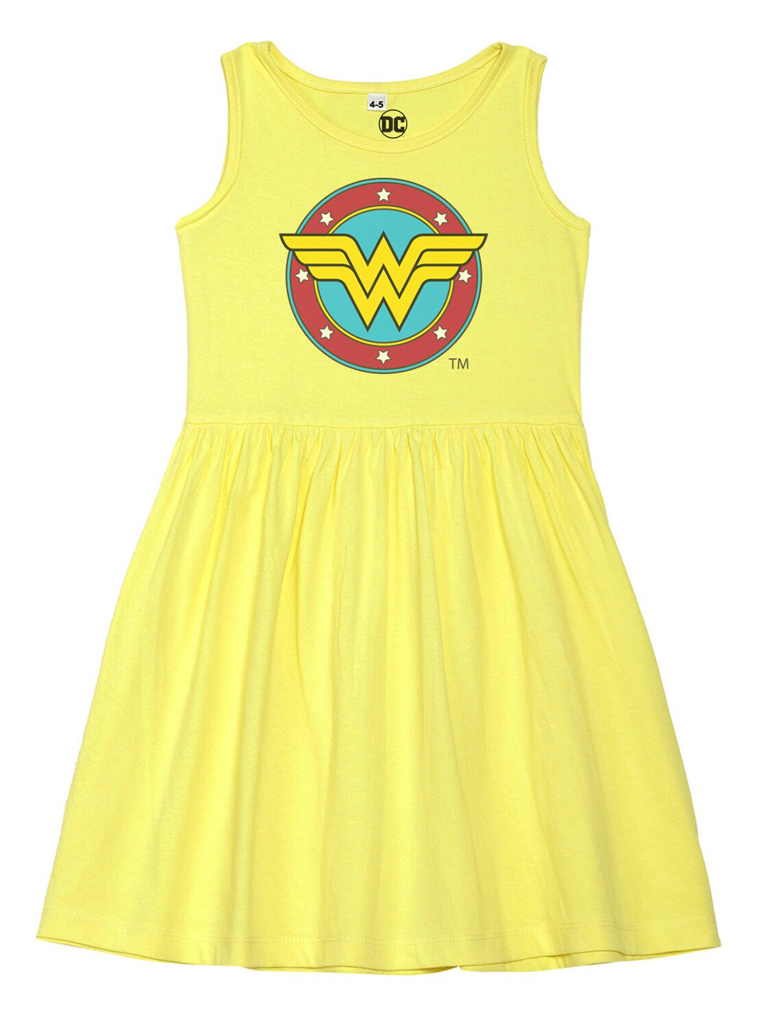 DC by Wear Your Mind Girls Yellow & Red Wonder Woman Pure Cotton Dress
