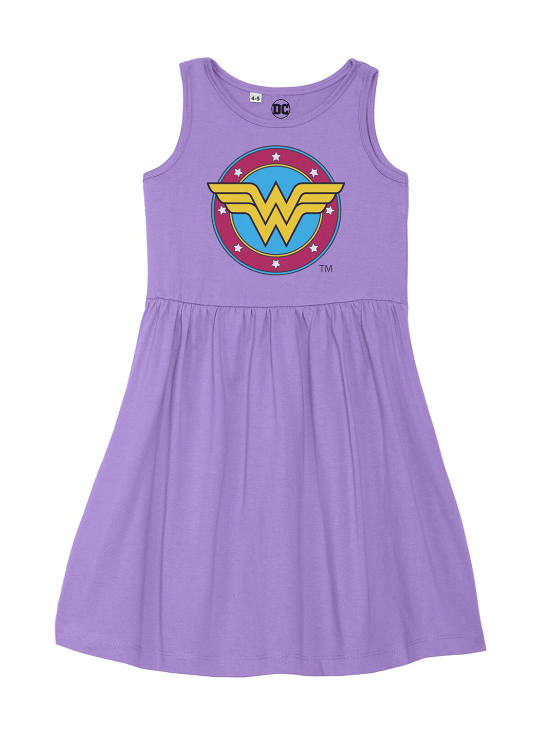 DC by Wear Your Mind Girls Purple Printed Cotton Dress
