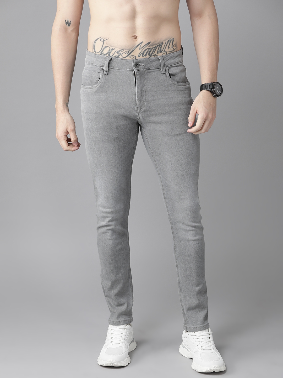 Grey jeans mens discount