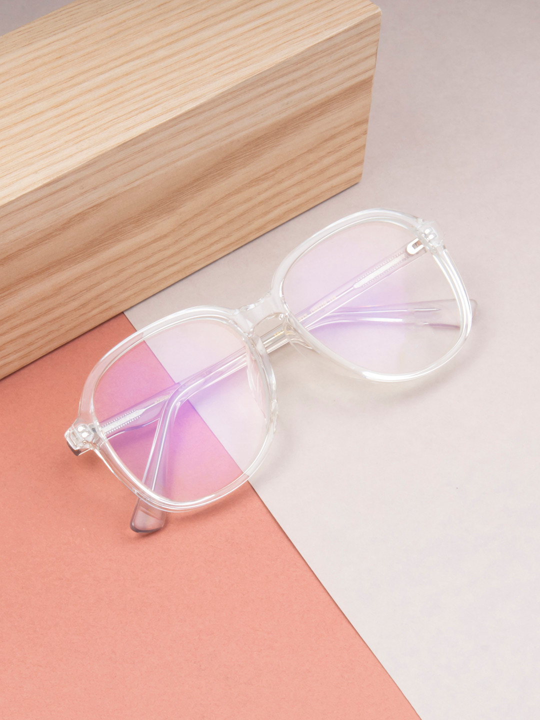 Ted Smith Unisex Transparent Full Rim Oversized Frames Eyeglasses