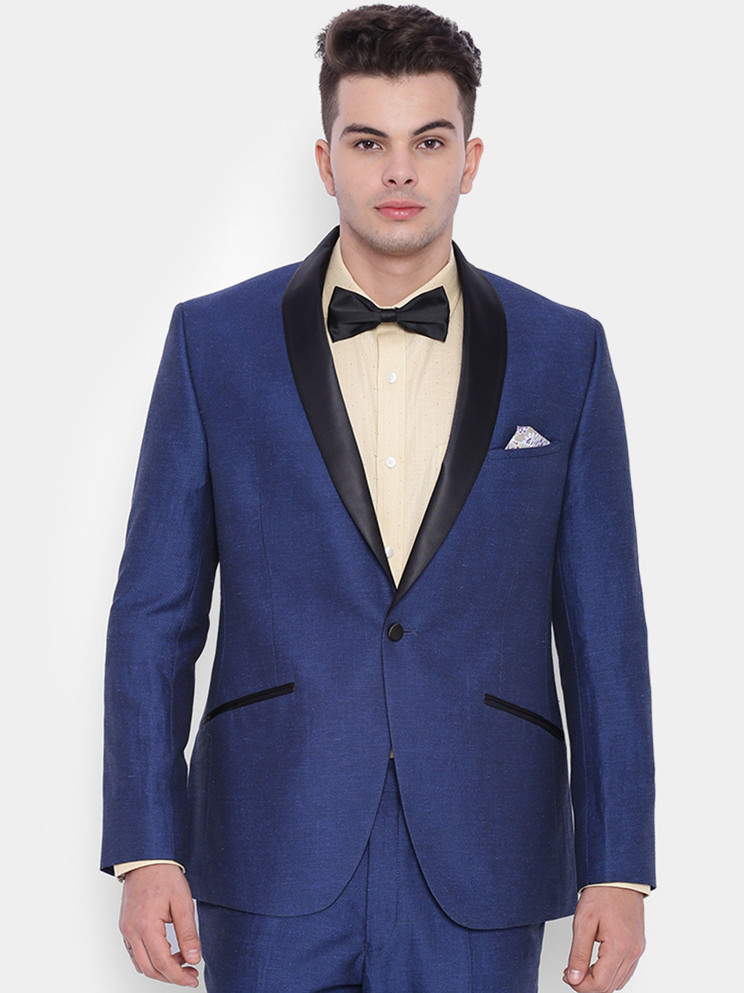 SUITLTD Blue Regular Fit Single-Breasted Tuxedo Blazer