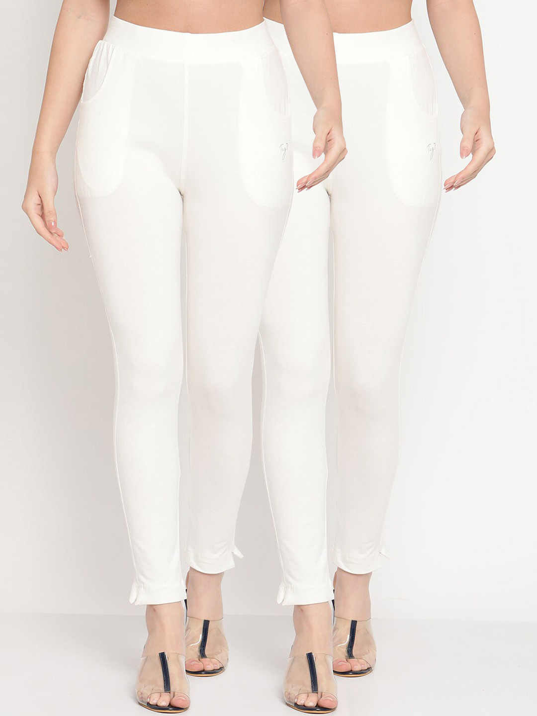 TAG 7 Pack of 2 Off-White Ankle-Length Leggings