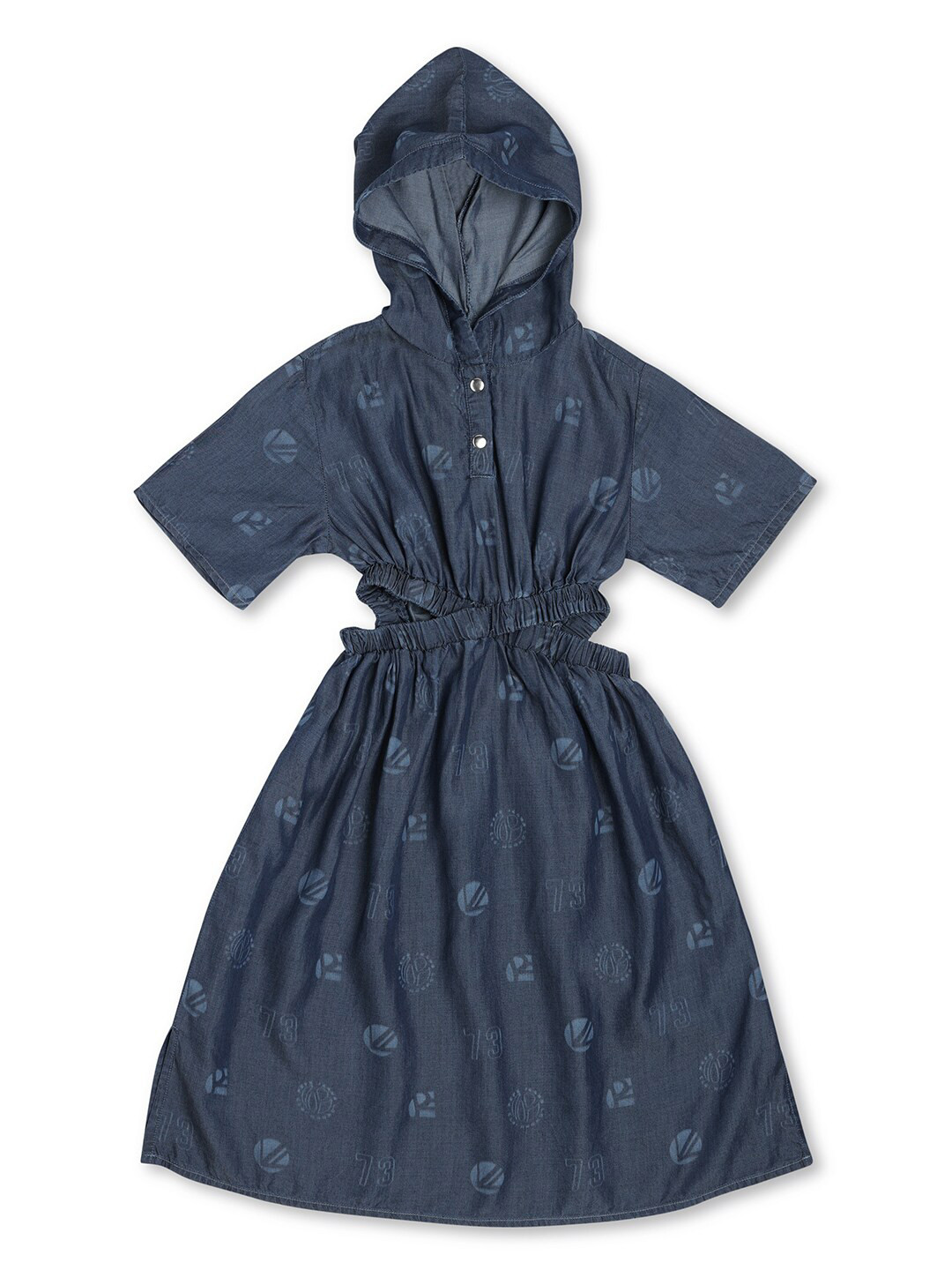 Pepe Jeans Girls Blue Printed Dress
