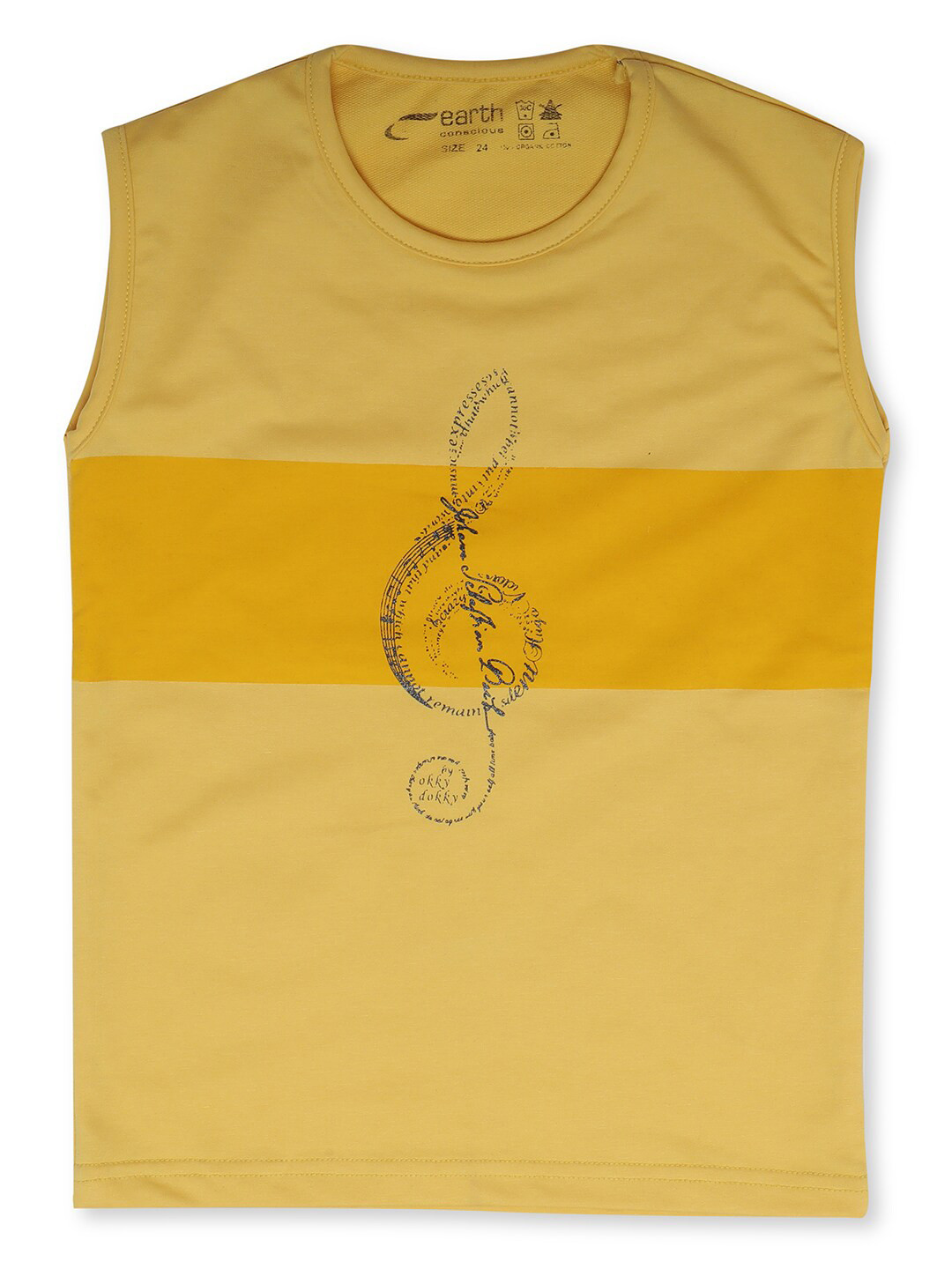 earth conscious Boys Yellow Colourblocked T-shirt