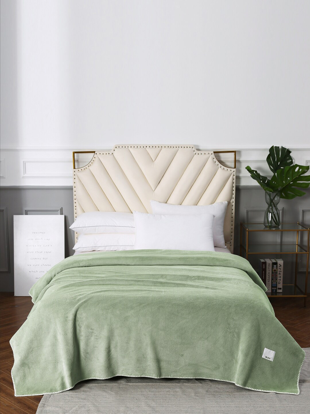 URBAN DREAM Olive Green 210 GSM Double Bed Blanket