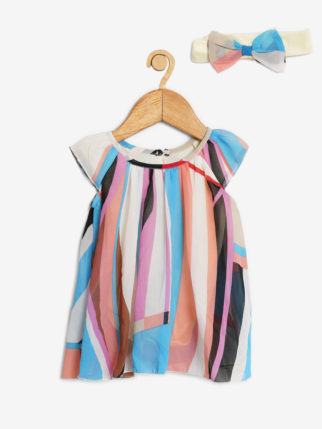 Creative Kids White Striped A-Line Dress