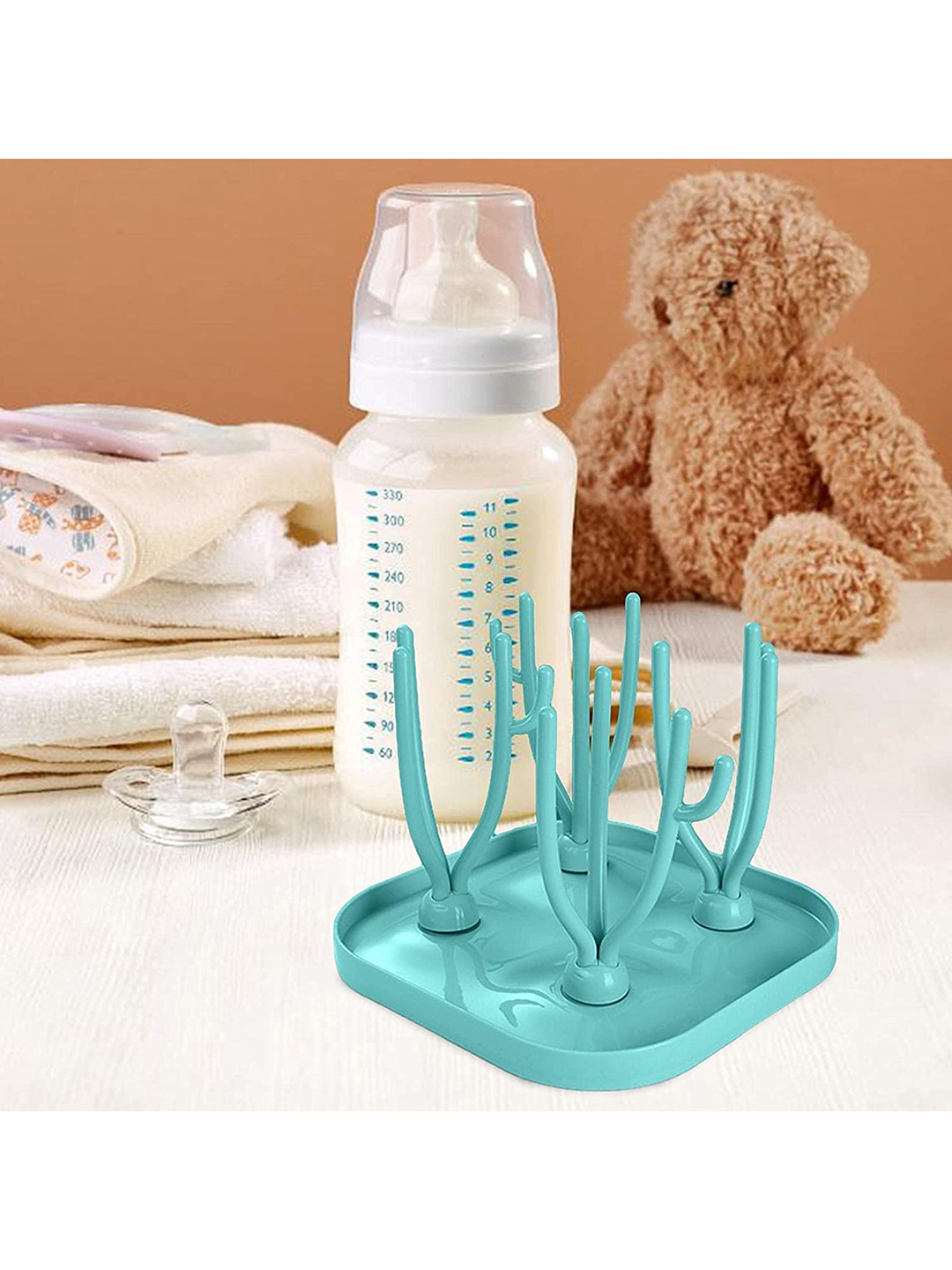 SYGA Blue Foldable Baby Bottle Drying Rack