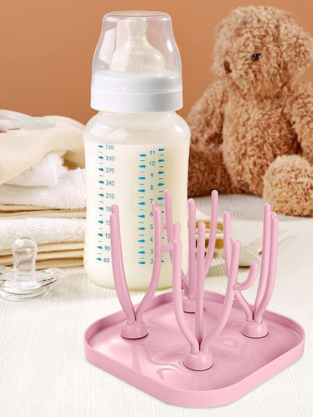 SYGA Pink Foldable Feeding Bottle Drying Racks